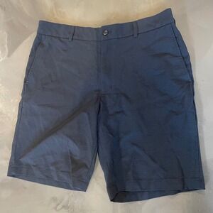 Walter Hagen Majors 11 Chino‎ Shorts Mens 36 Navy Blue Golf Flat Front Textured